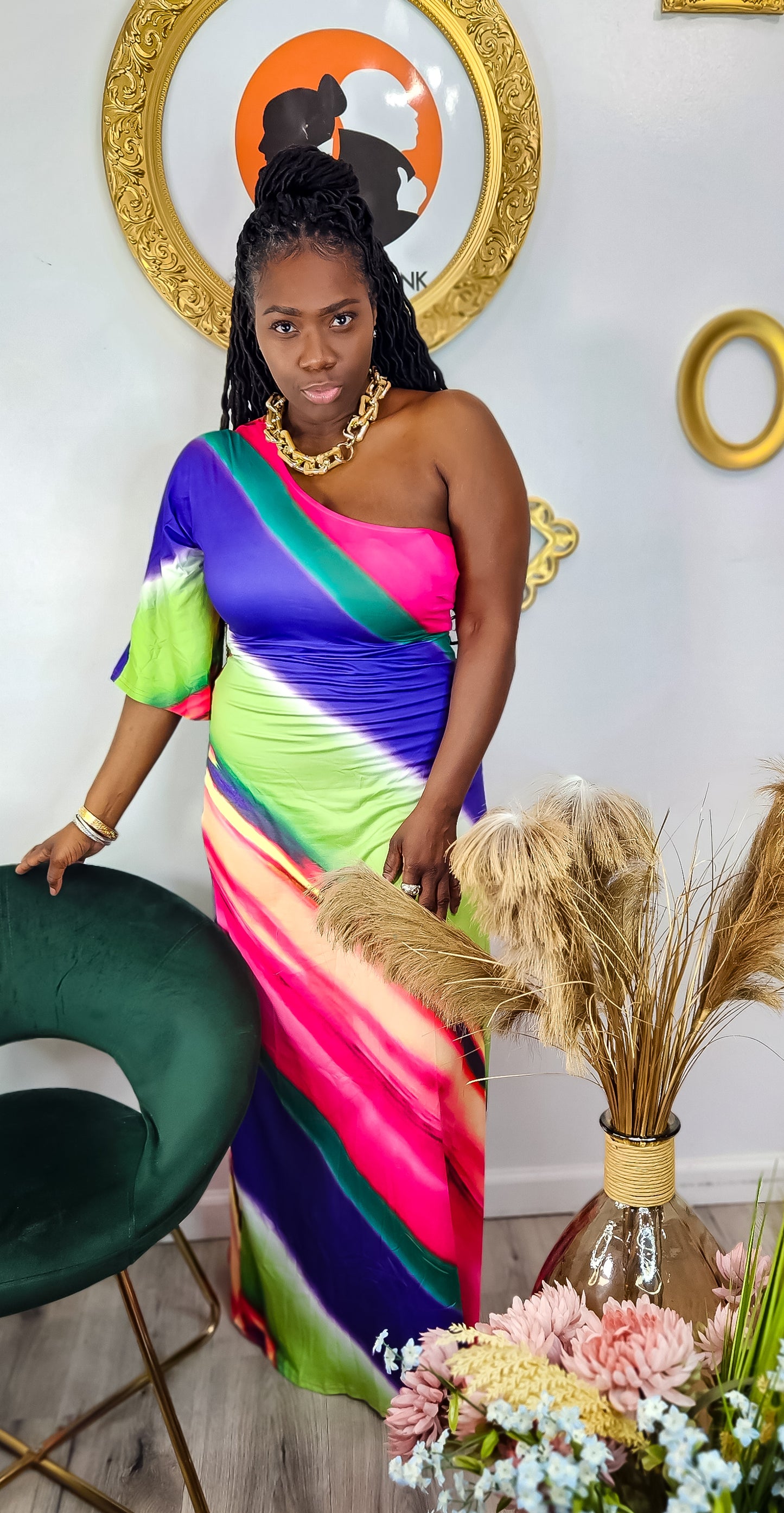 Oceanfront One Shoulder Maxi Dress