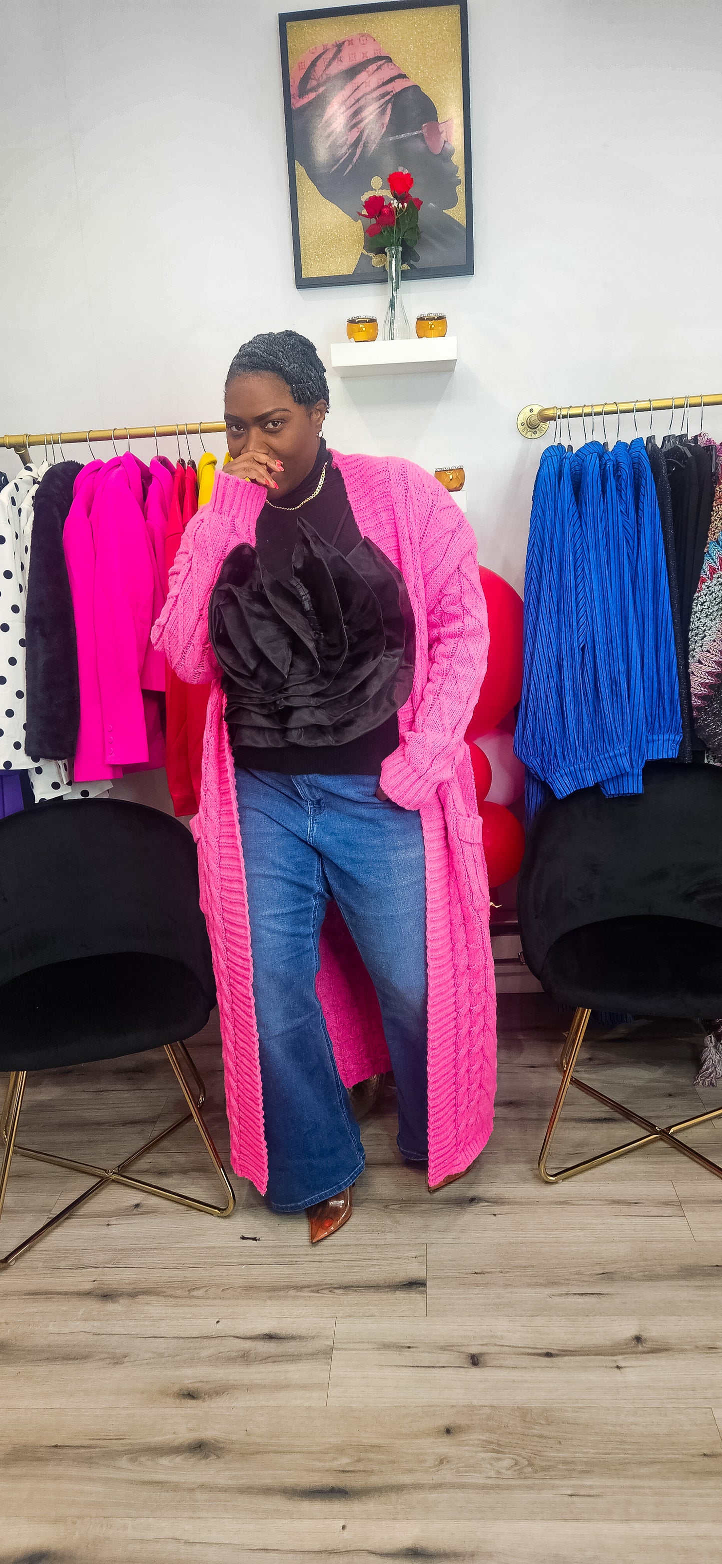 Knotted Perfection Cableknit  Cardigan Pink*