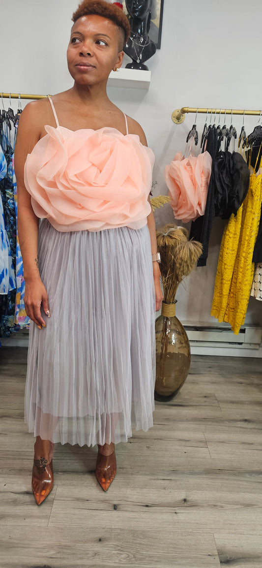 Take a Minute Pleated Midi Skirt Plus