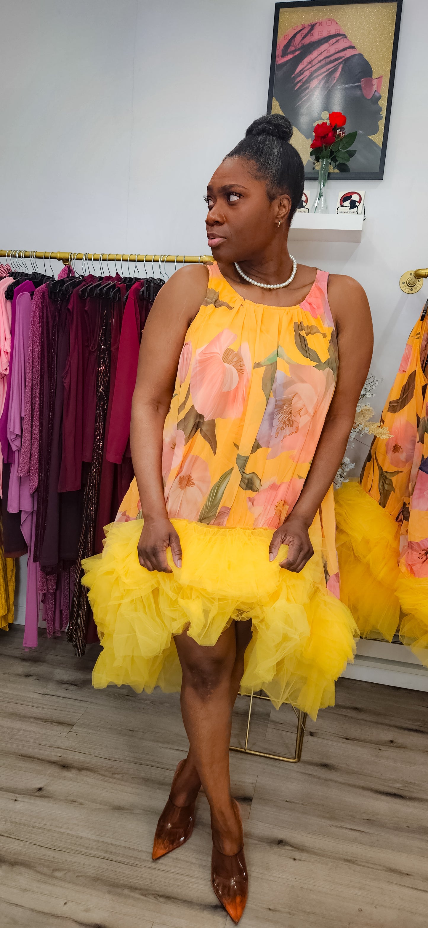 Overflow High Low Floral Dress