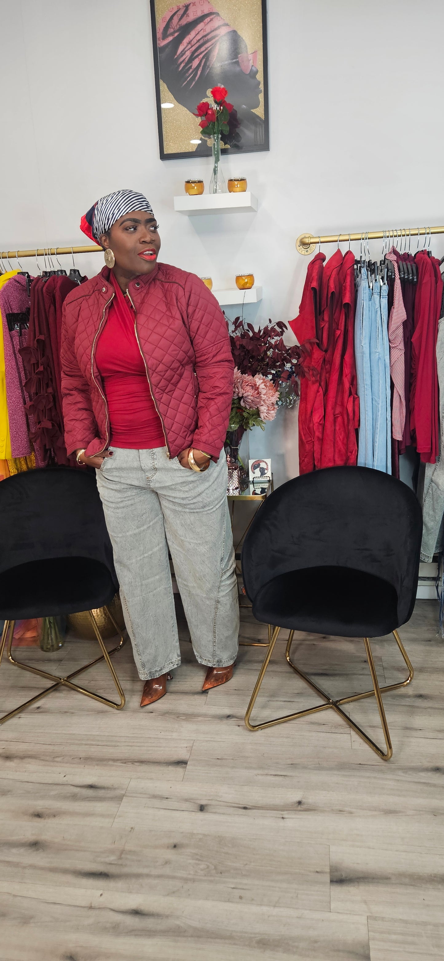 Merlot Rosewood Quilted Padding Jacket