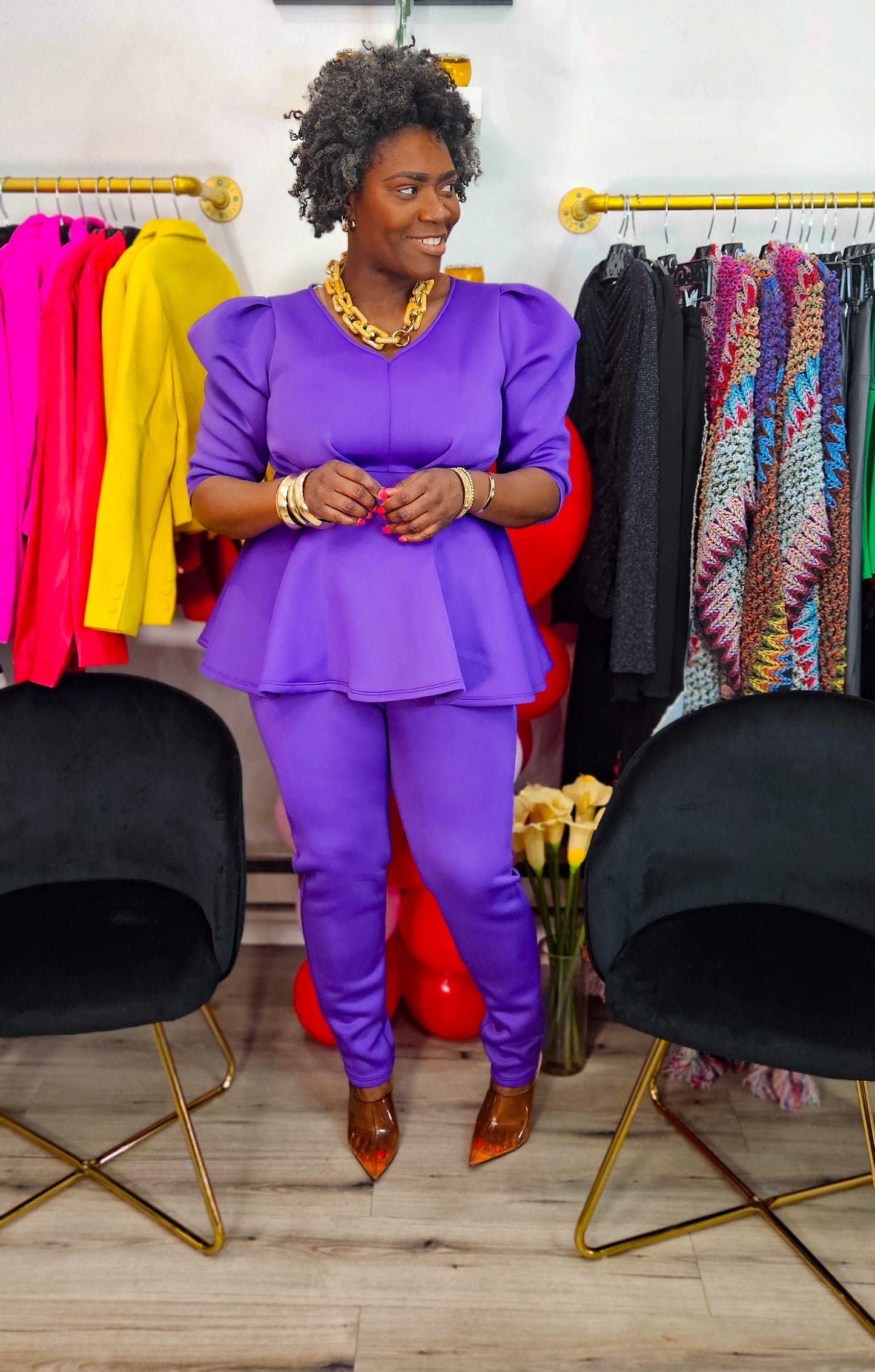 Now Later Scuba Peplum Set