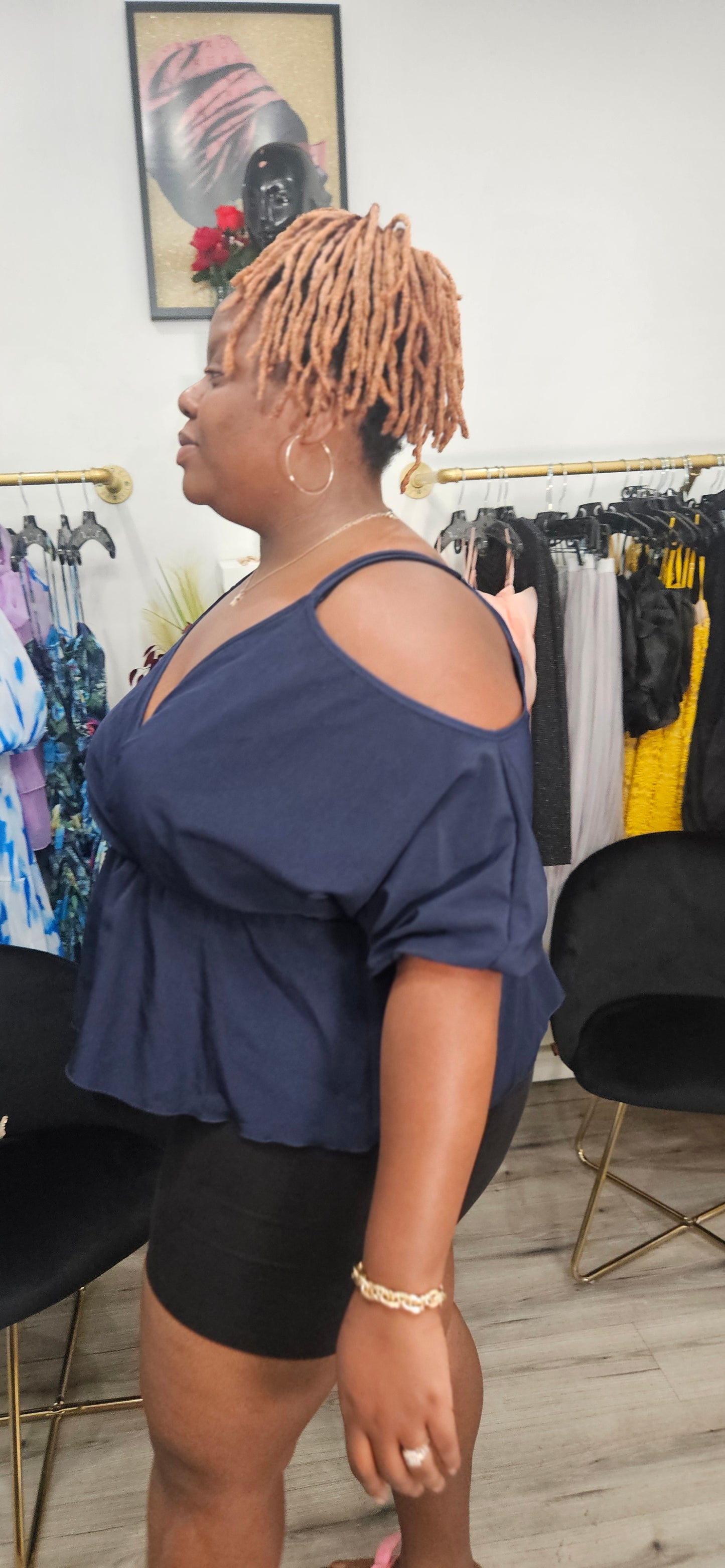 Hang Time SurpliceCold Shoulder Top(PLUS)