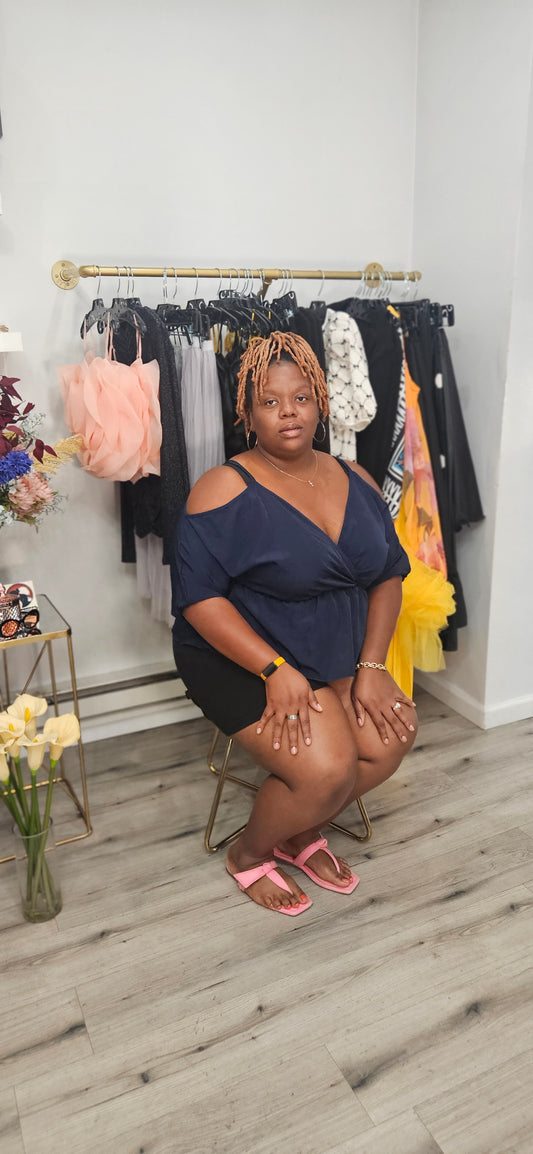 Hang Time SurpliceCold Shoulder Top(PLUS)