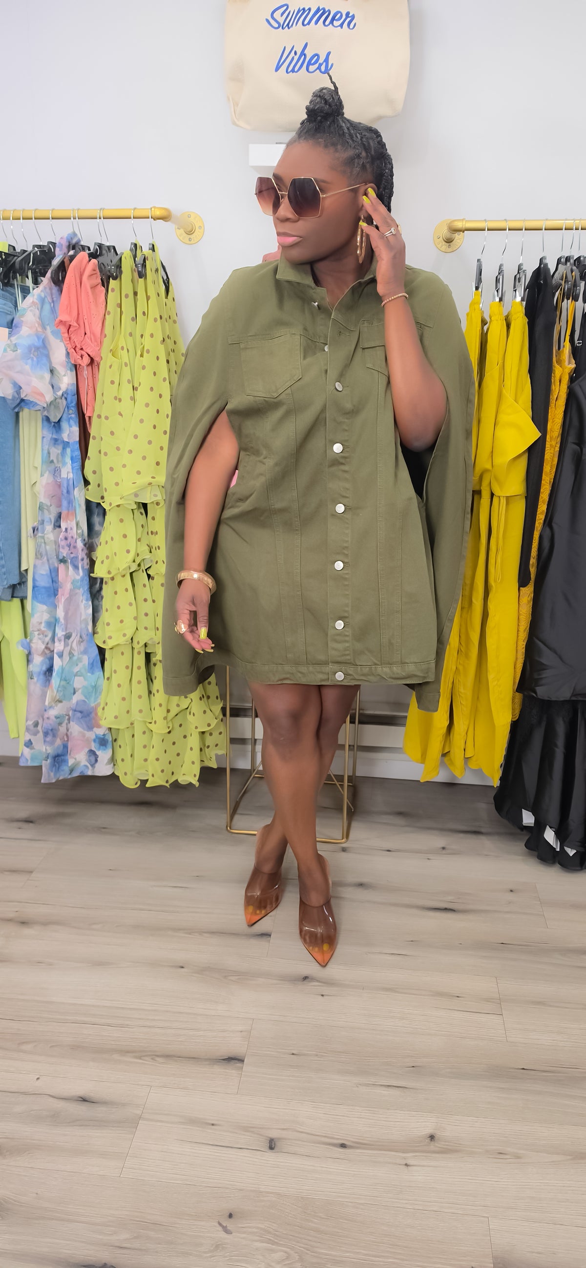 Cover Me Denim Cape/Dress