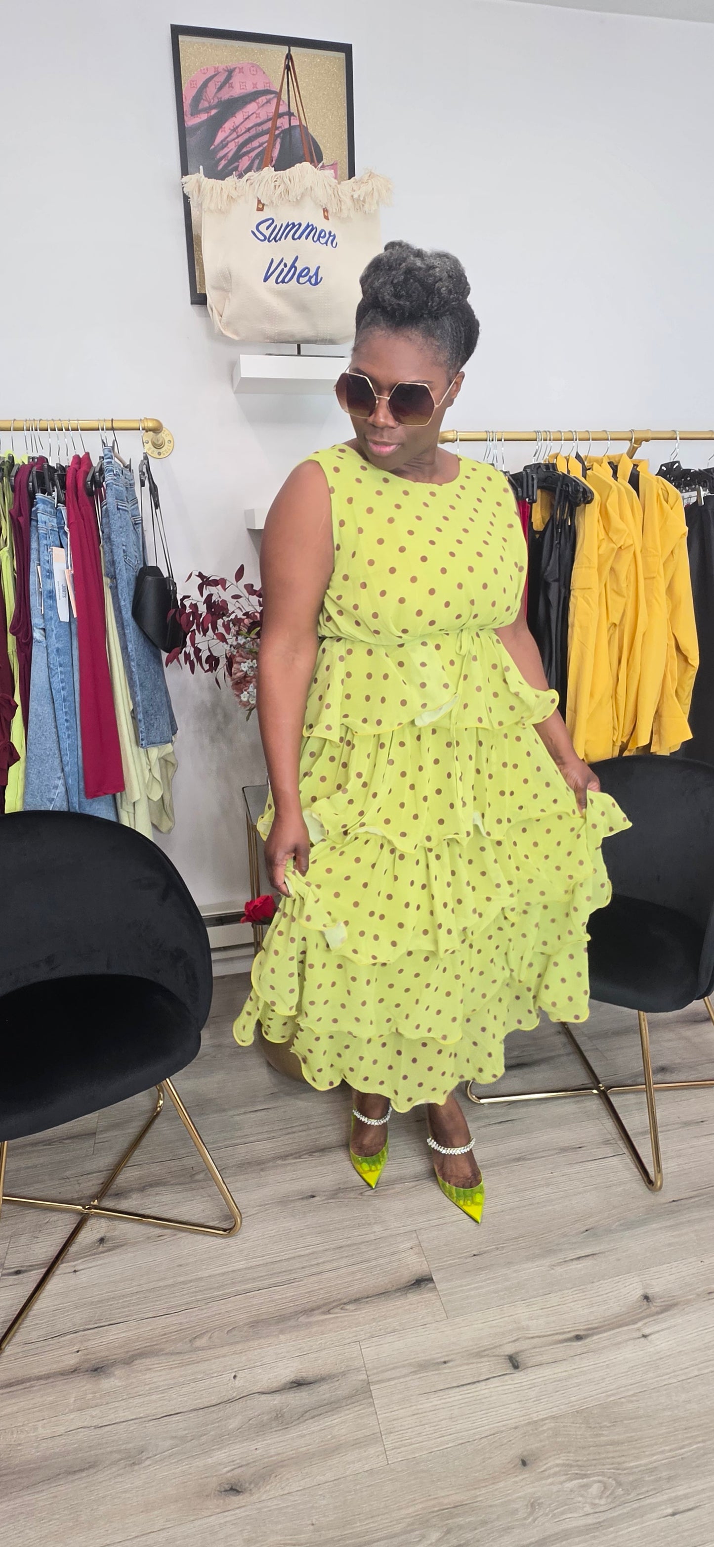 Easy life Polka Tiered Dress