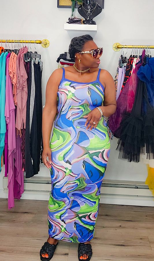 Soft Fruit Maxi Dress