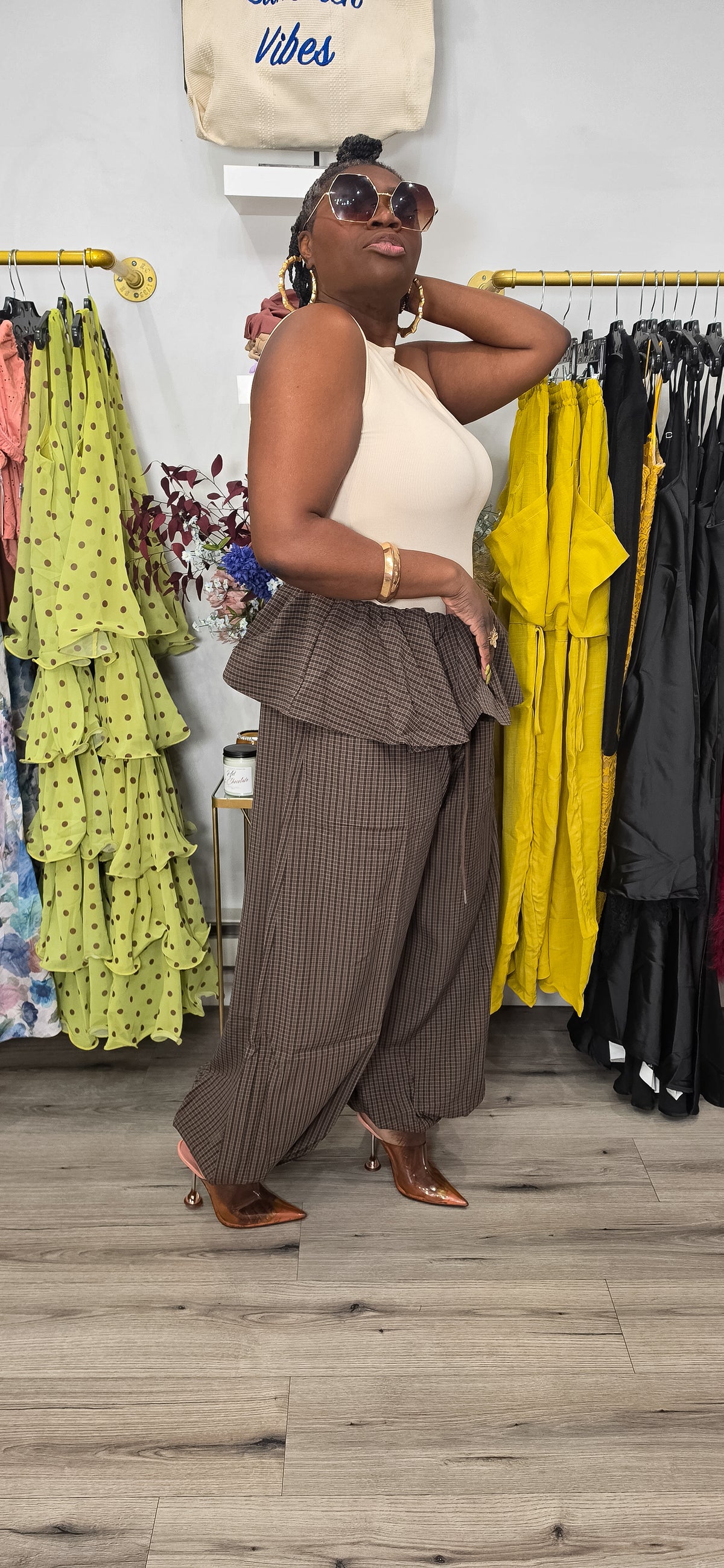 Brunch Me Plaid Balloon Pant
