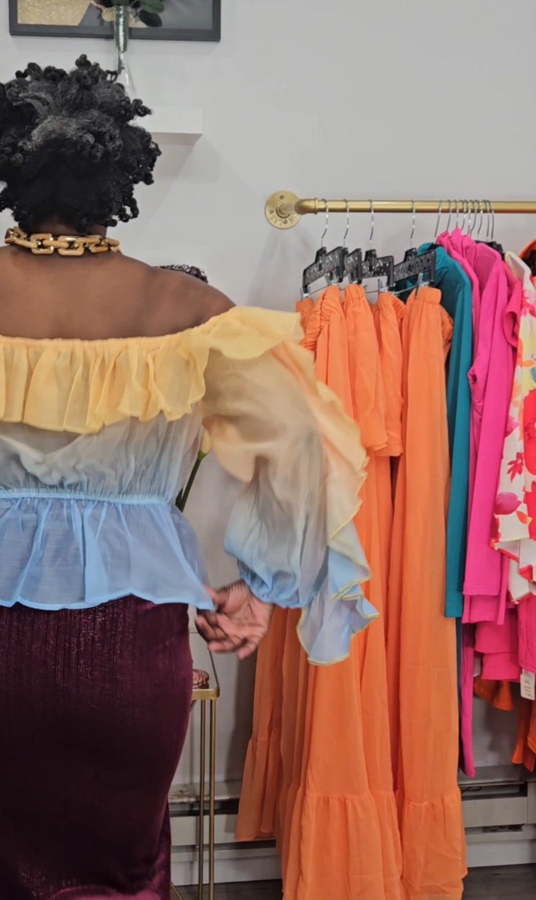 Fairy Dust Off Shoulder Sheer Top (PLUS)
