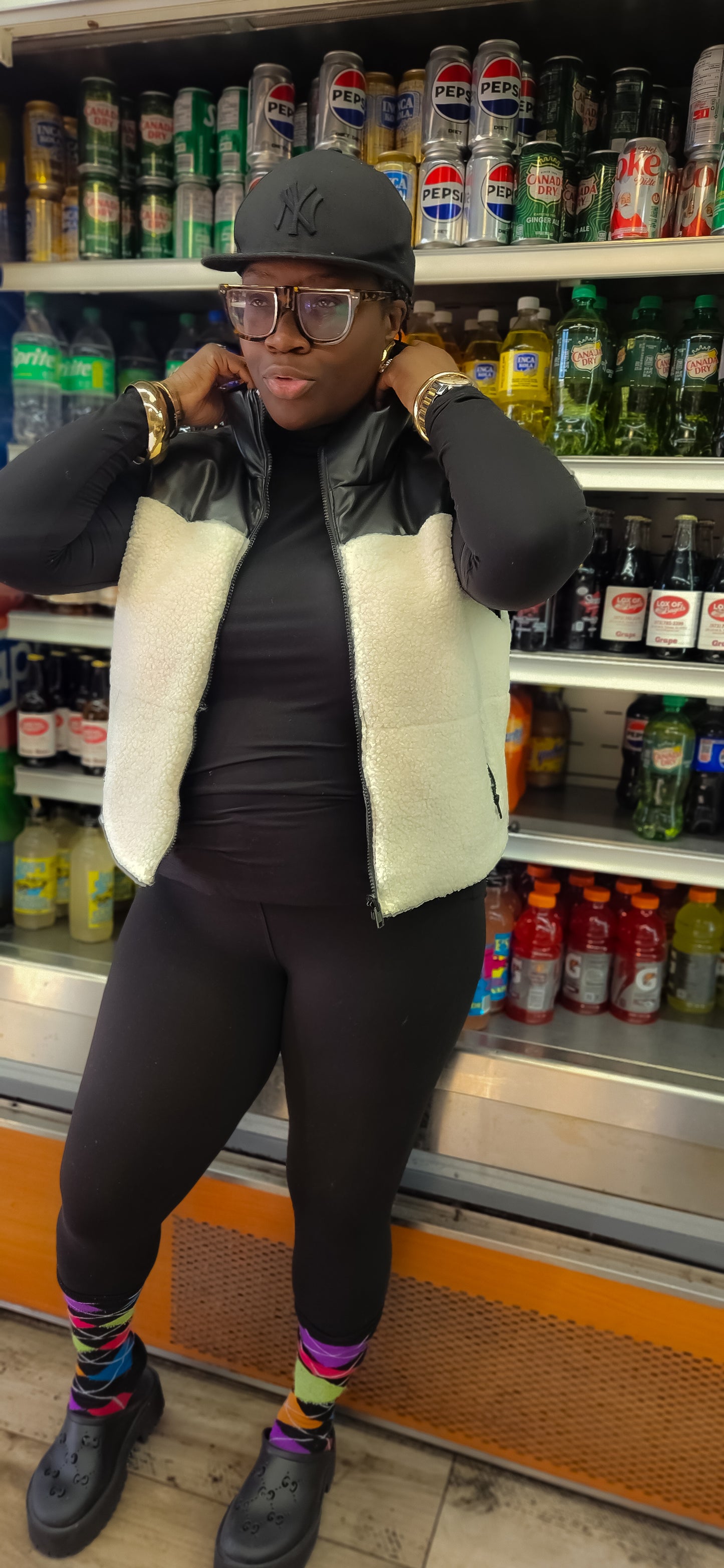 Mega Mega Reversible Faux Leather Vest (PLUS)