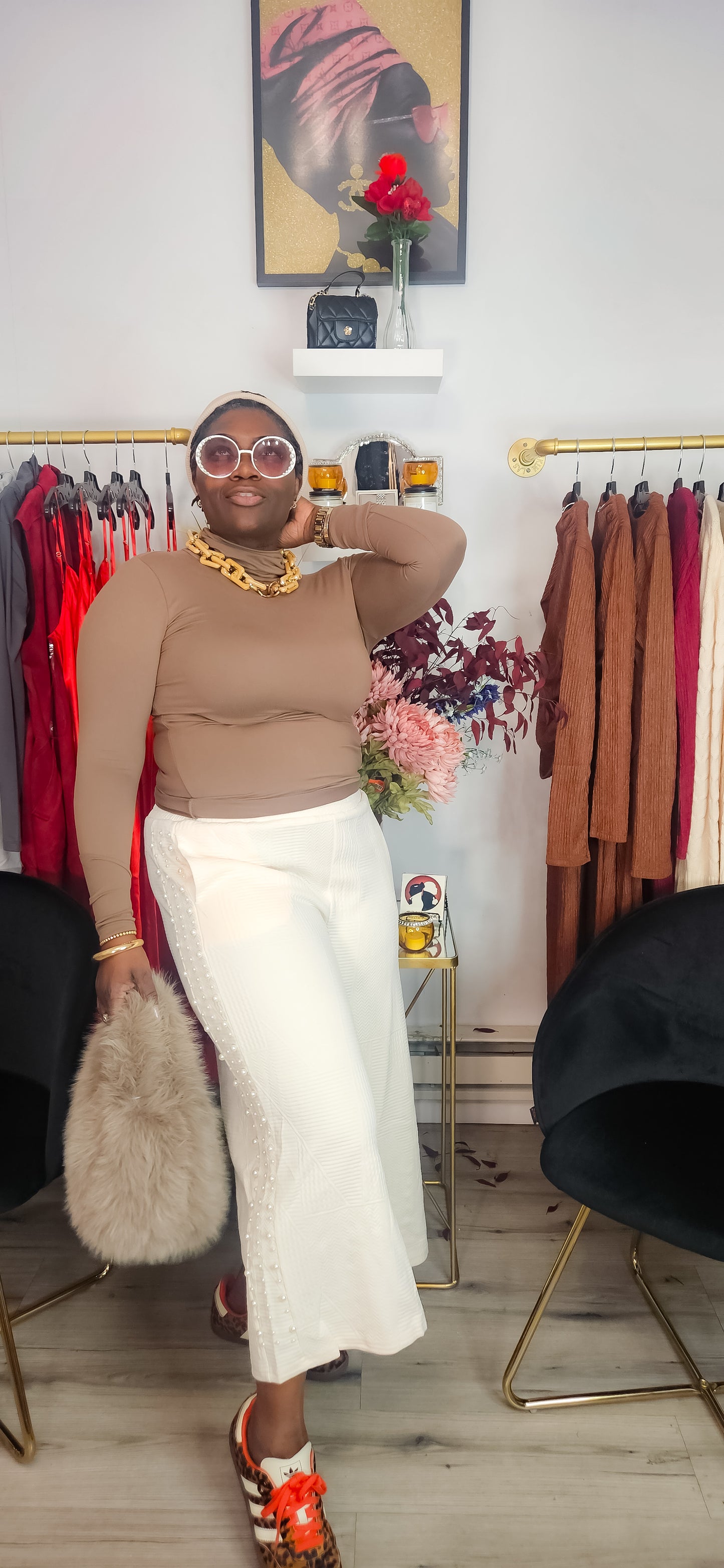 Mother Of Pearls Jacquard Culottes Pants