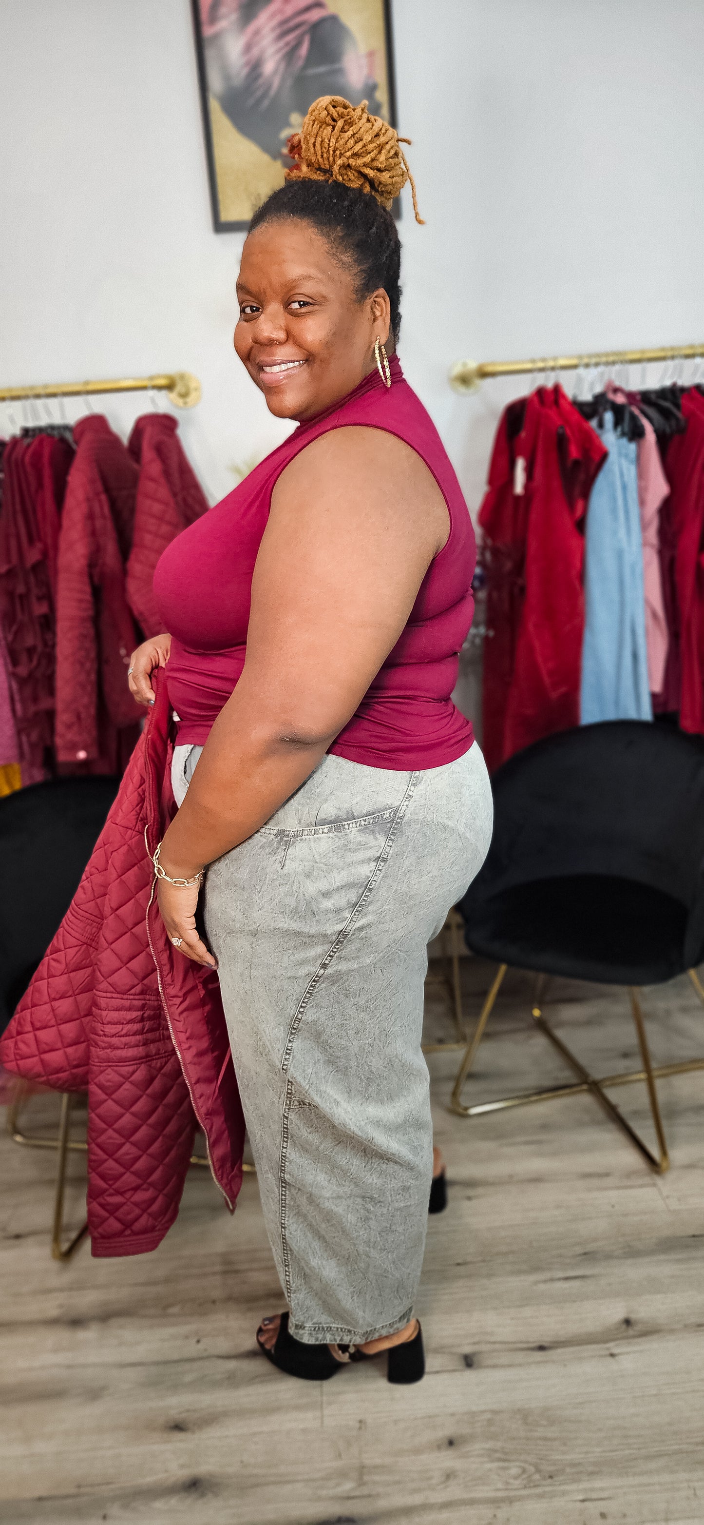 Easy Does It  Stretch To Fit Sleeveless Turtle Neck